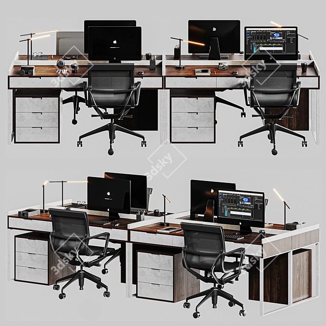 Modern Ikea Office Furniture Set 3D model image 3