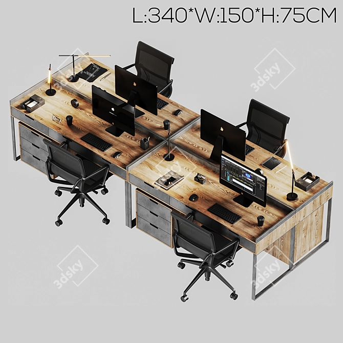 Modern Ikea Office Furniture Set 3D model image 6