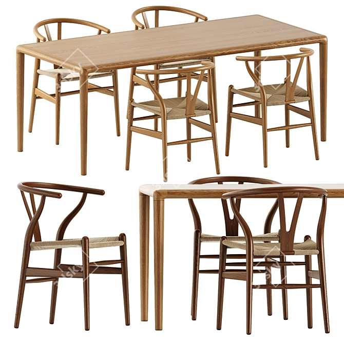  Scandinavian Chic Dining Set 3D model image 1