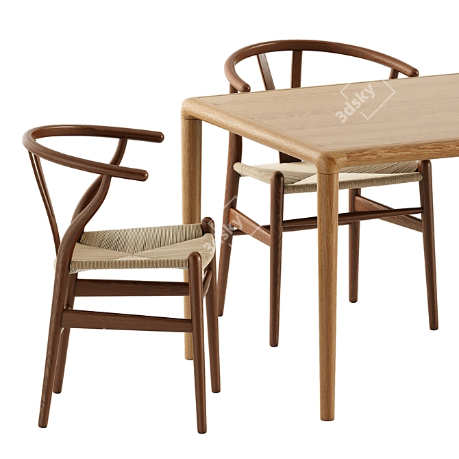  Scandinavian Chic Dining Set 3D model image 2