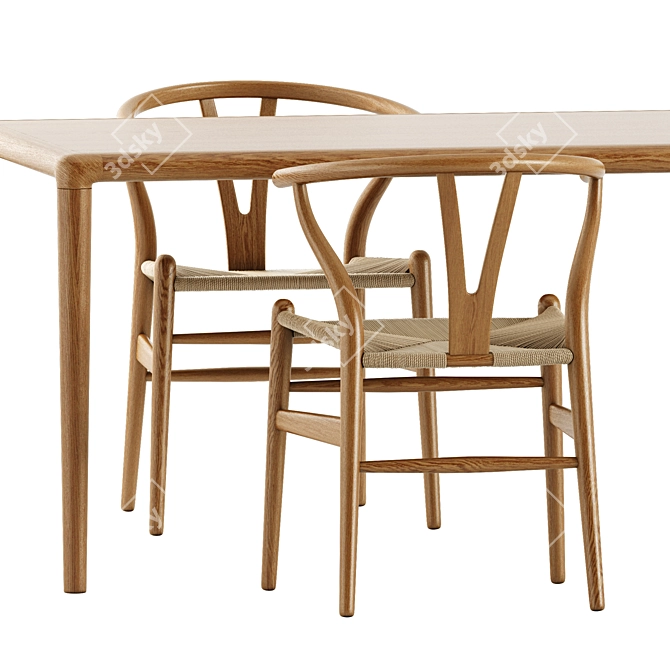  Scandinavian Chic Dining Set 3D model image 3