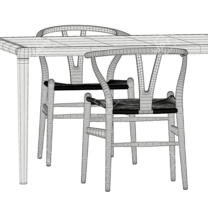  Scandinavian Chic Dining Set 3D model image 5