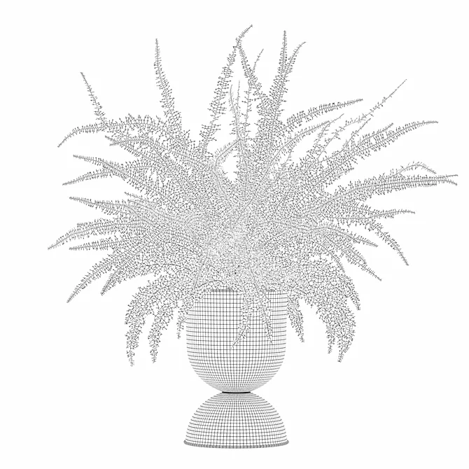 Modern Fern Plant Pot Beauty 3D model image 4