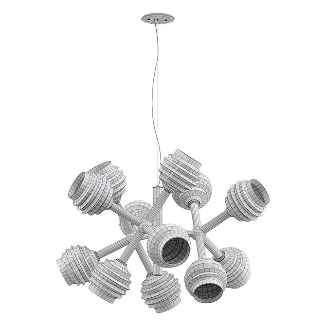Beehive Glass Molecule Pendant Jewelry 3D model image 3