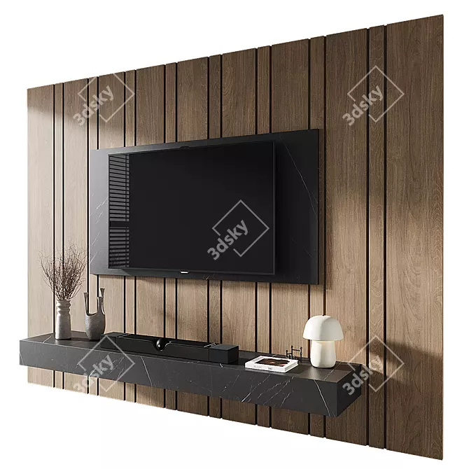 Modern TV Wall Set 009 3D model image 2
