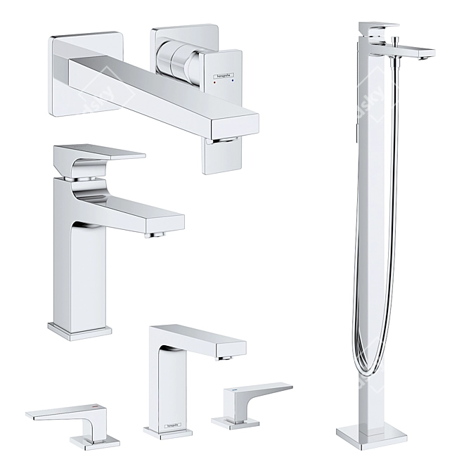 Hansgrohe Metropol Mixer Set 3D model image 1