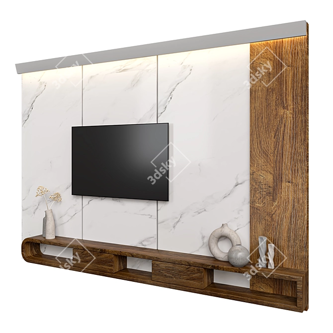 Customizable Wall-TV 3D Model 3D model image 3