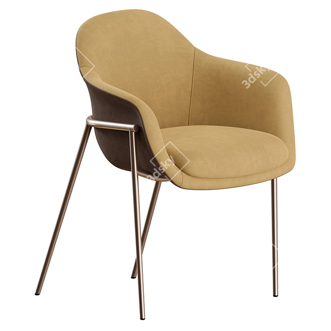 Marelli Chia Metal Chair: Modern Elegance 3D model image 1