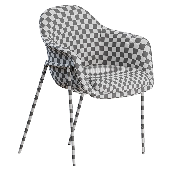 Marelli Chia Metal Chair: Modern Elegance 3D model image 2