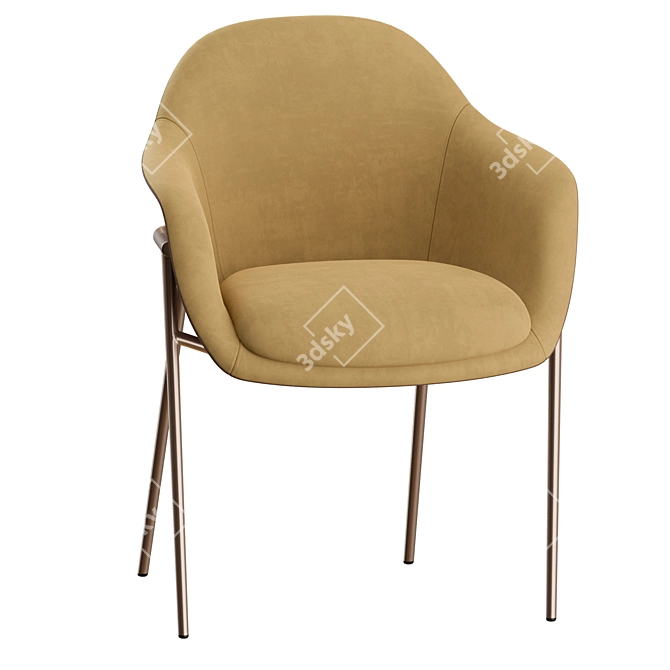 Marelli Chia Metal Chair: Modern Elegance 3D model image 5