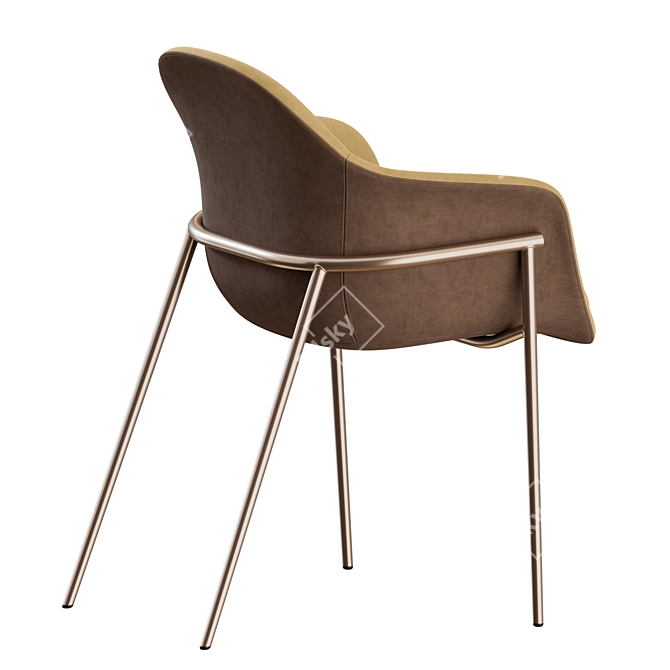 Marelli Chia Metal Chair: Modern Elegance 3D model image 7