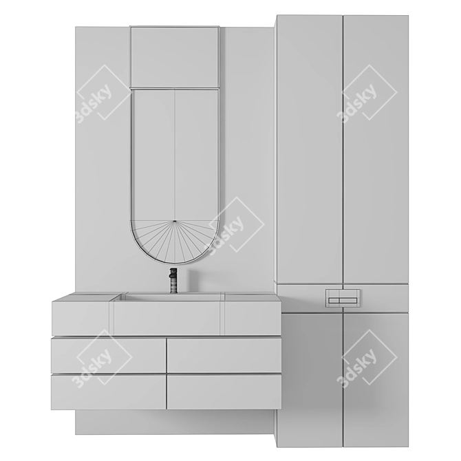Luxury Bathroom 3D Model Set 3D model image 2