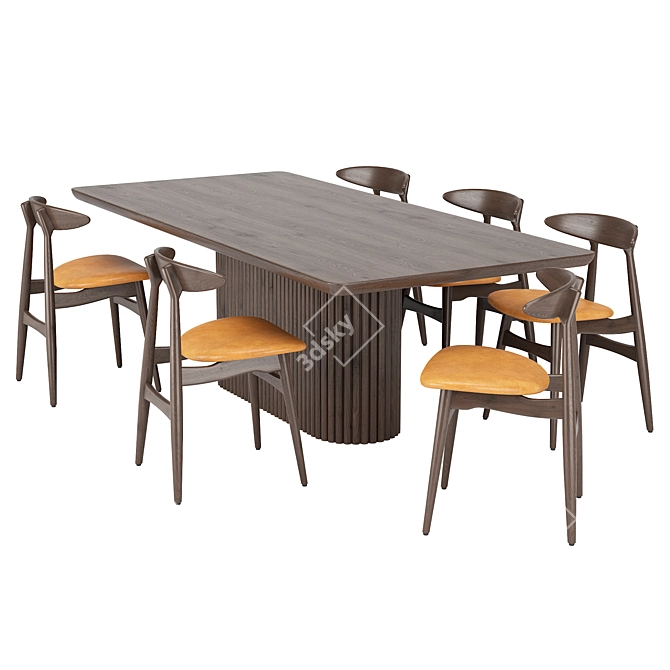 Modern Dolce Dining Table Set 3D model image 1