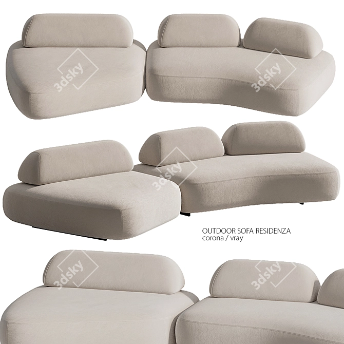 Residenza Outdoor Sofa: Elegant Comfort 3D model image 1