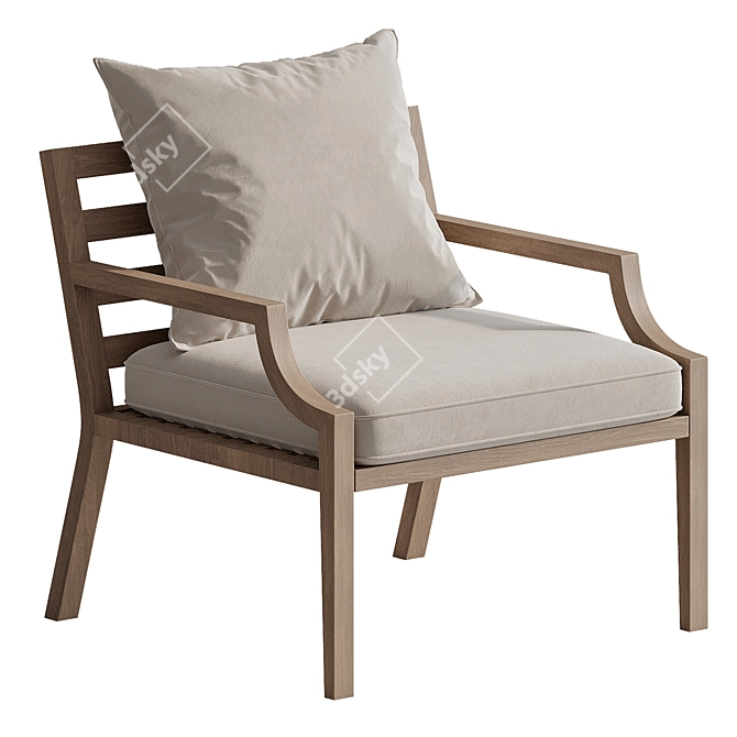 Elegant Outdoor Hera Lounge Chair 3D model image 1