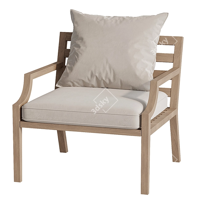 Elegant Outdoor Hera Lounge Chair 3D model image 3