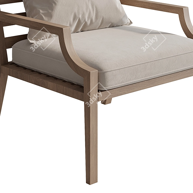 Elegant Outdoor Hera Lounge Chair 3D model image 4