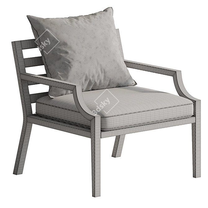Elegant Outdoor Hera Lounge Chair 3D model image 5