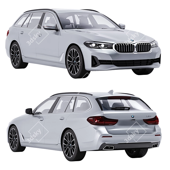  BMW 5 Series Car Model 3D model image 1