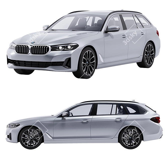  BMW 5 Series Car Model 3D model image 2