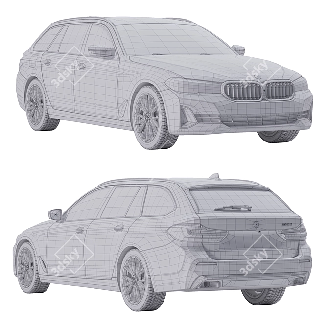  BMW 5 Series Car Model 3D model image 3