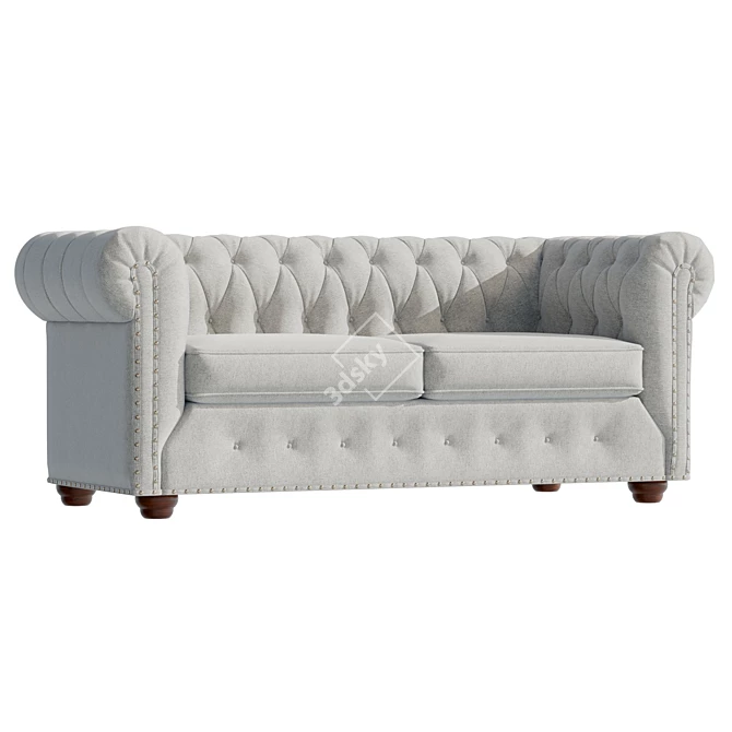 Petite Chesterfield Sofa UV-Unwrapped 3D model image 1