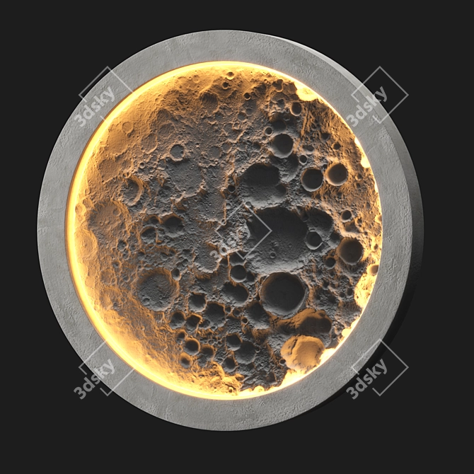 Illuminated Lunar Wall Sculpture 3D model image 1