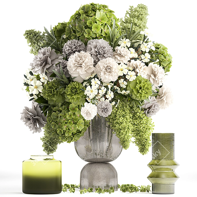 Spring Green Floral Bouquet 3D model image 1