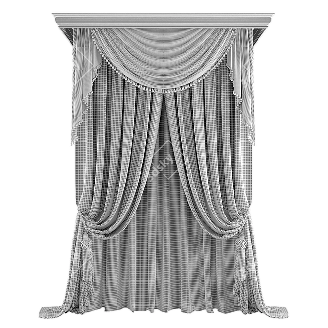 Polyester Curtain Set 308685	vertices 3D model image 2