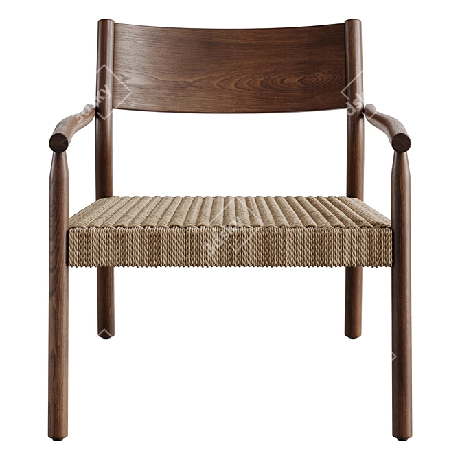 Yalia Paper Rope Armchair in Oak 3D model image 2