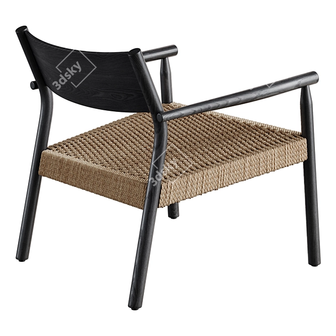 Yalia Paper Rope Armchair in Oak 3D model image 3