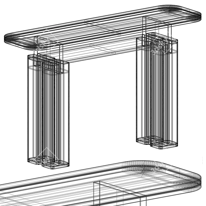 Elegant Frato Console Table 3D model image 14