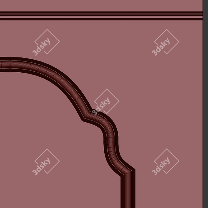 Decorative Plaster with Molding #016 3D model image 4