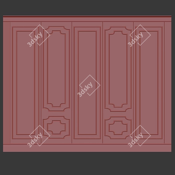 Versatile Decorative Plaster Moulding 3D model image 3