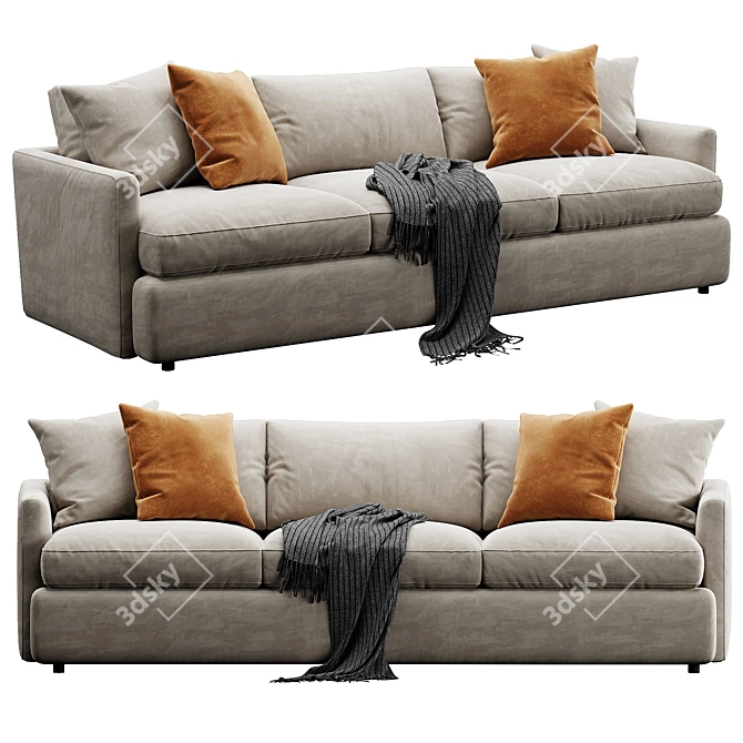 Versatile Lounge Sofa | Dimensional Elegance 3D model image 4