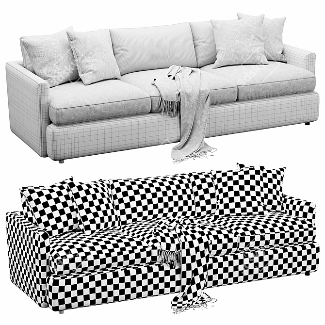 Versatile Lounge Sofa | Dimensional Elegance 3D model image 6