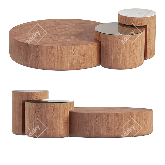 Modern Round Norde Oliver Coffee Table 3D model image 1