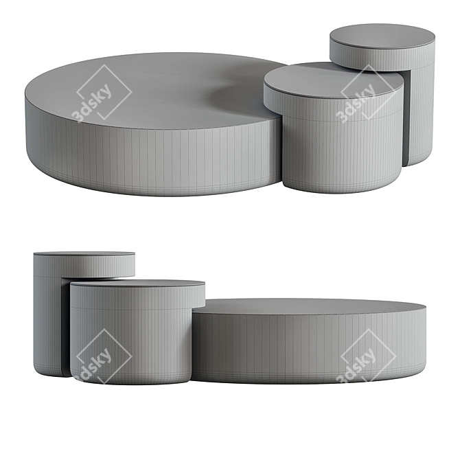 Modern Round Norde Oliver Coffee Table 3D model image 2