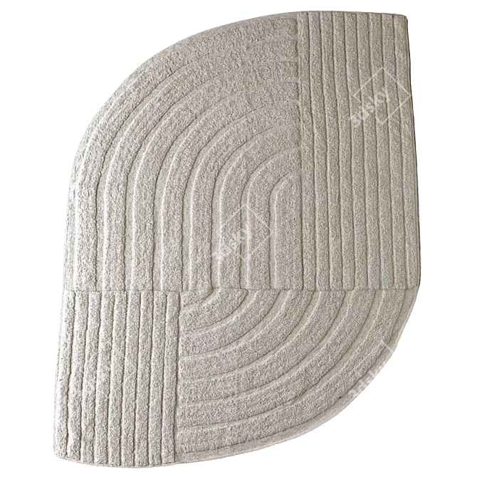 Minimalist Tufted Rug Grey 3D 3D model image 1