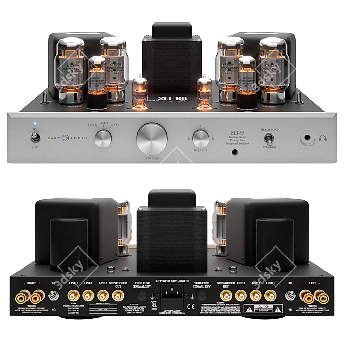 Elegant Vacuum Tube Amplifier Vray 3D model image 1