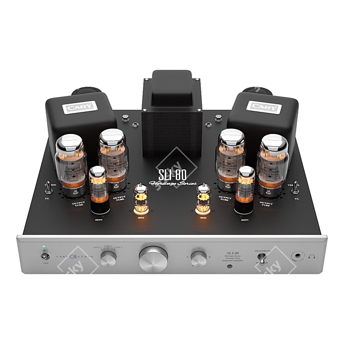 Elegant Vacuum Tube Amplifier Vray 3D model image 4