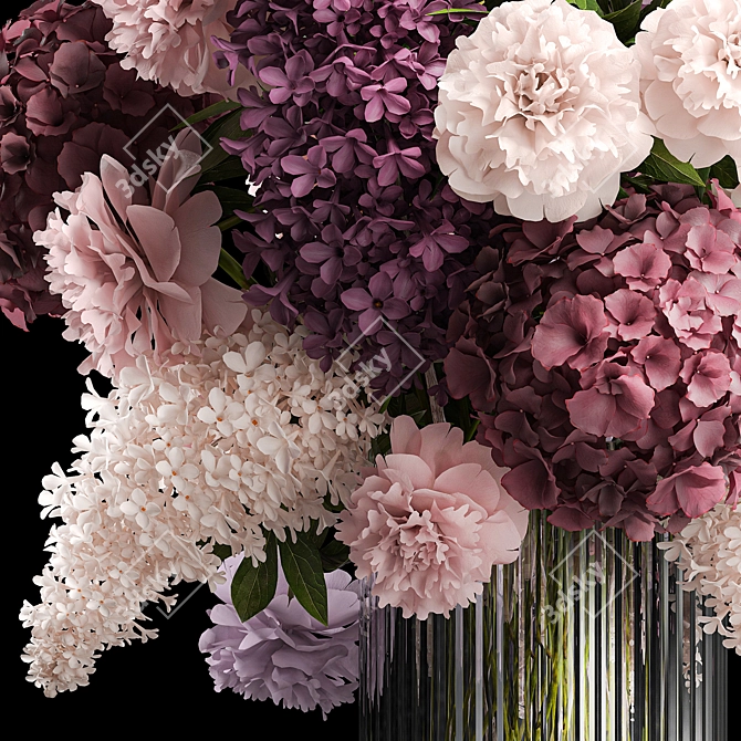 Elegant Spring Blossom Bouquet 3D model image 3