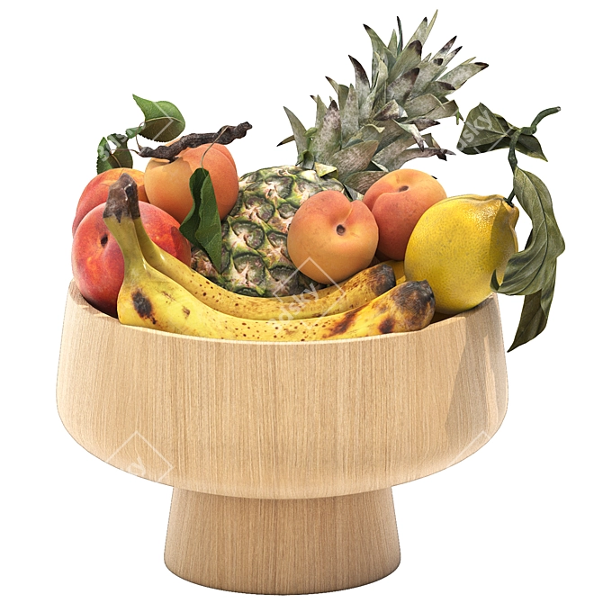 Exotic Fruits Bowl 3D Model 3D model image 1