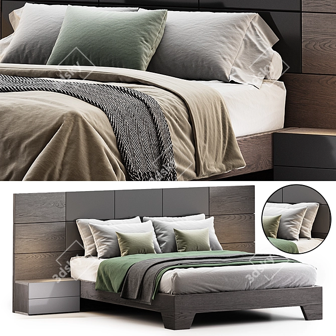 Allain Bed - Elegant Modern Design 3D model image 1