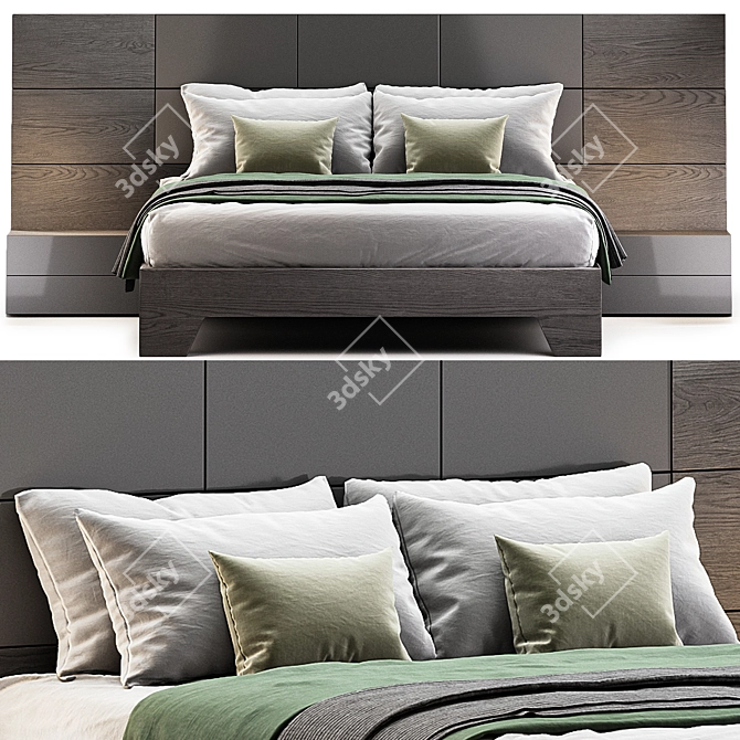 Allain Bed - Elegant Modern Design 3D model image 3