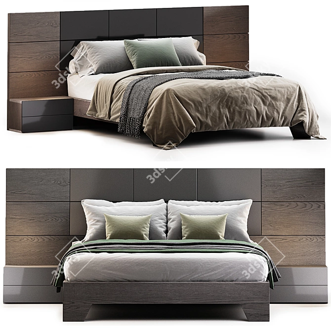 Allain Bed - Elegant Modern Design 3D model image 5