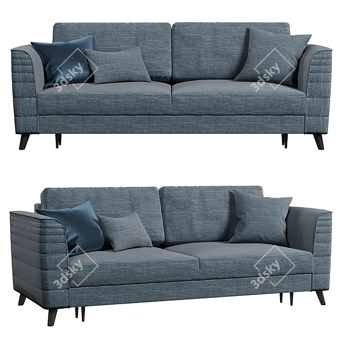 Modern Grace 3-Seater Sofa 3D model image 1