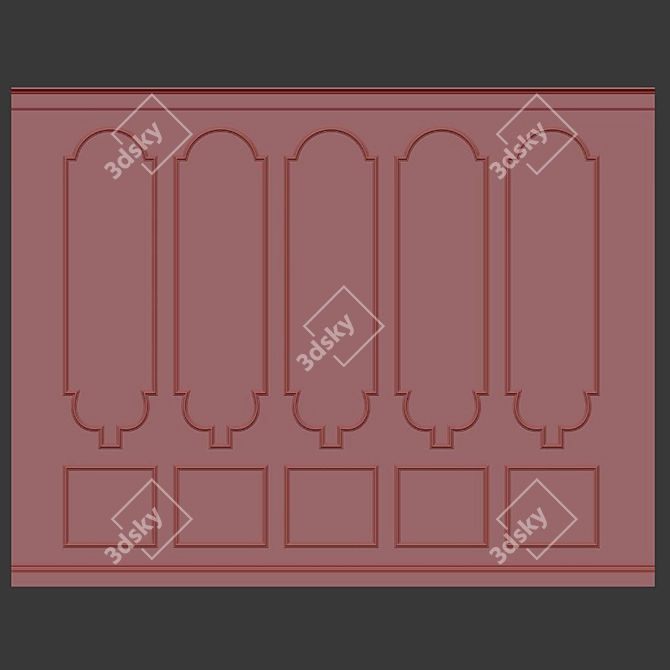 Dynamic Stucco with Molding #023 3D model image 3