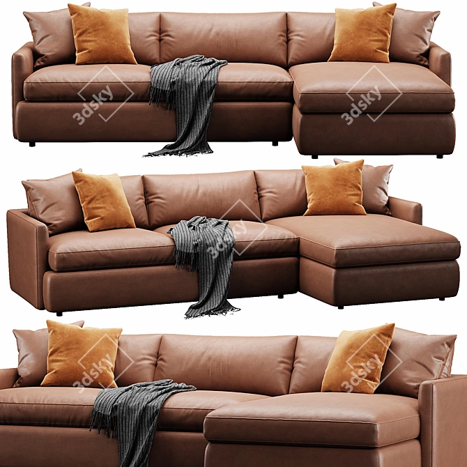 Modern Lounge Sofa: Customize & Render 3D model image 2