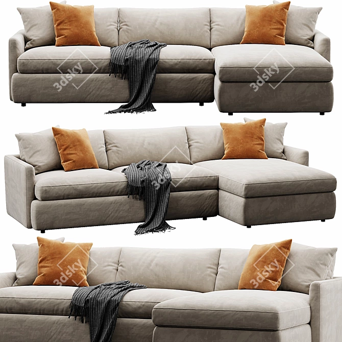 Modern Lounge Sofa: Customize & Render 3D model image 4